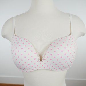 Victorias Secret Polk Dot Plunge Padded Bra Sz 36B